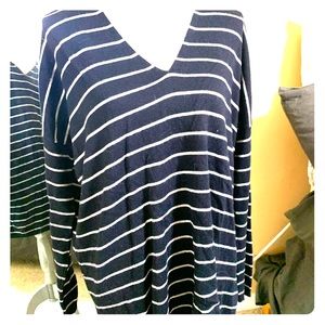 Ann Taylor navy and white stripe sweater